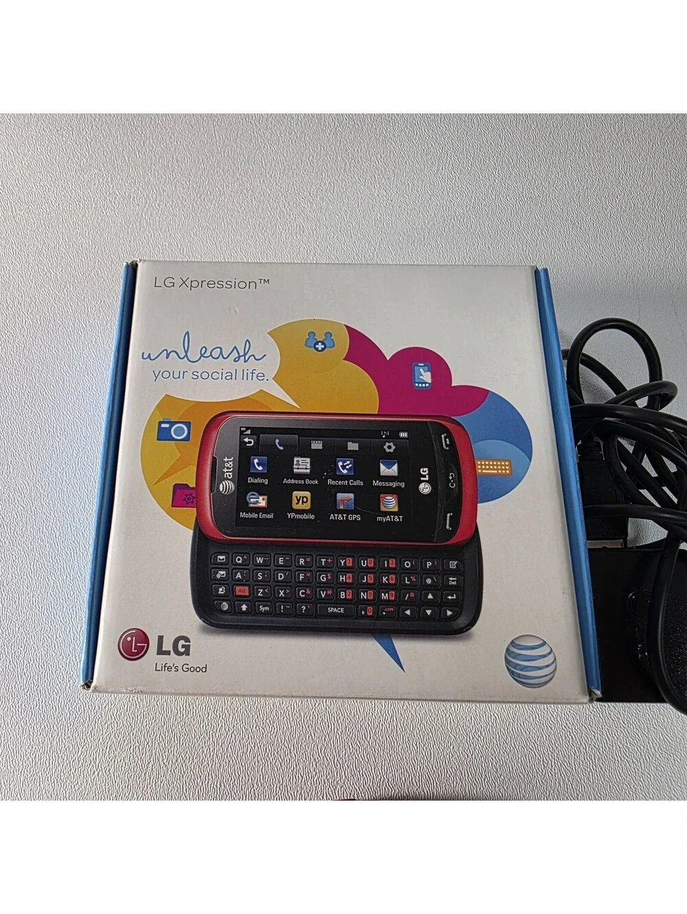 LG Xpression C395 Red Slider 3G Touch Slider Cell Phone Tested